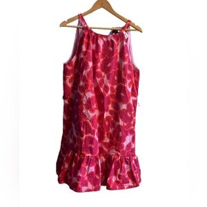 Women’s Banana Republic Pink Floral Ruffle Hem Tank Top Dress NWT Size L